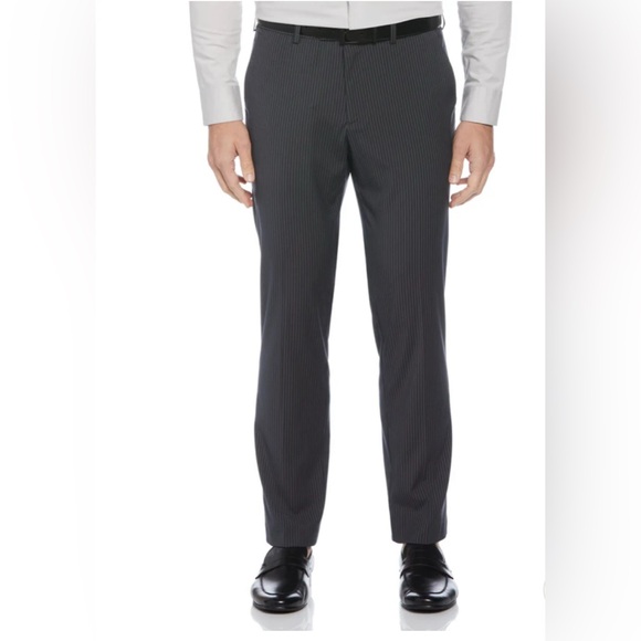 Perry Ellis BlackMODERN FIT PINSTRIPE FLAT FRONT SUIT PANT size‎ 36x29 (B41) - Picture 1 of 10
